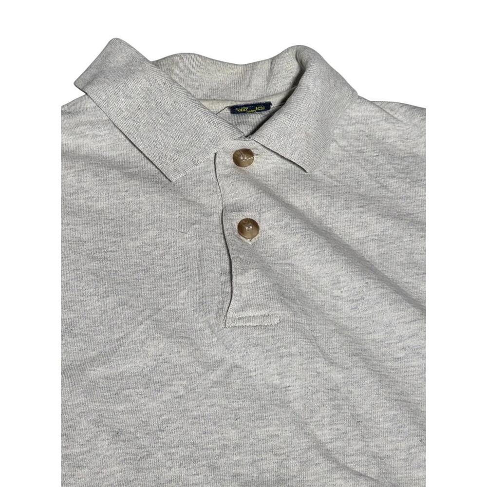 VINTAGE‎ Gap Polo Shirt Men Large Gray Pullover Ribbed Preppy Rugby 90s Y2K B27